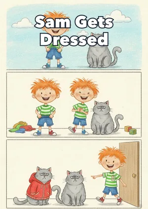 Book cover: Sam Gets Dressed — a Level 1 Silly Sam storybook