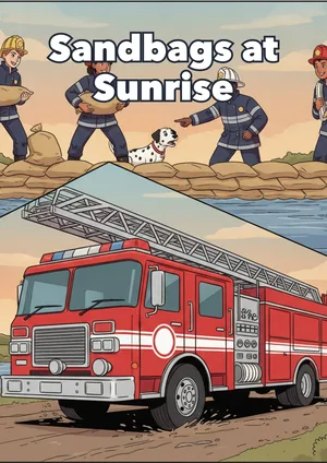 Book cover: Sandbags at Sunrise — a Level 5 Station 9 storybook