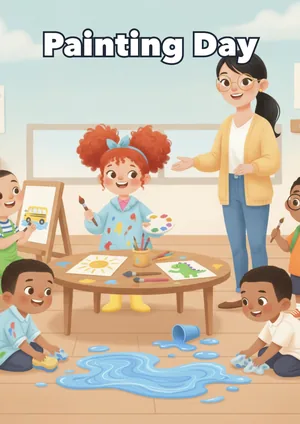 Book cover: Painting Day — a Level 2 Miss Lin's Class storybook