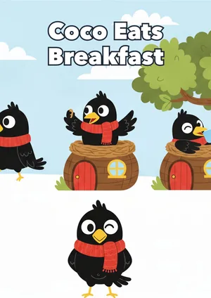 Book cover: Coco Eats Breakfast — a Level 1 Coco's Day storybook