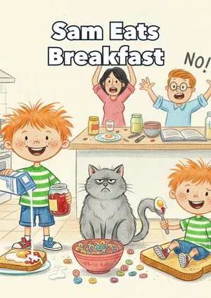Book cover: Sam Eats Breakfast — a Level 1 Silly Sam storybook
