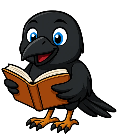 Coco the crow illustrating the Read activity