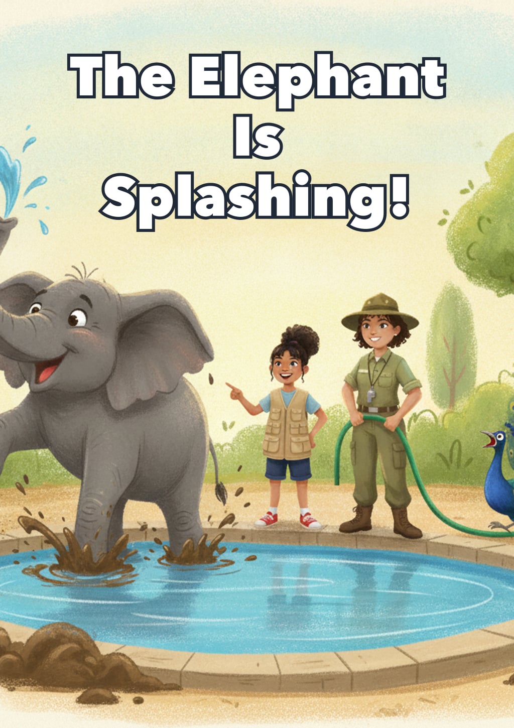 The Elephant Is Splashing! — Level 4 storybook cover