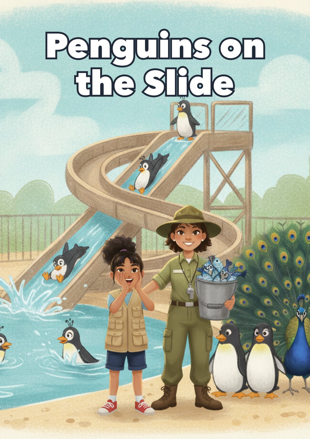 Penguins on the Slide — Level 4 storybook cover