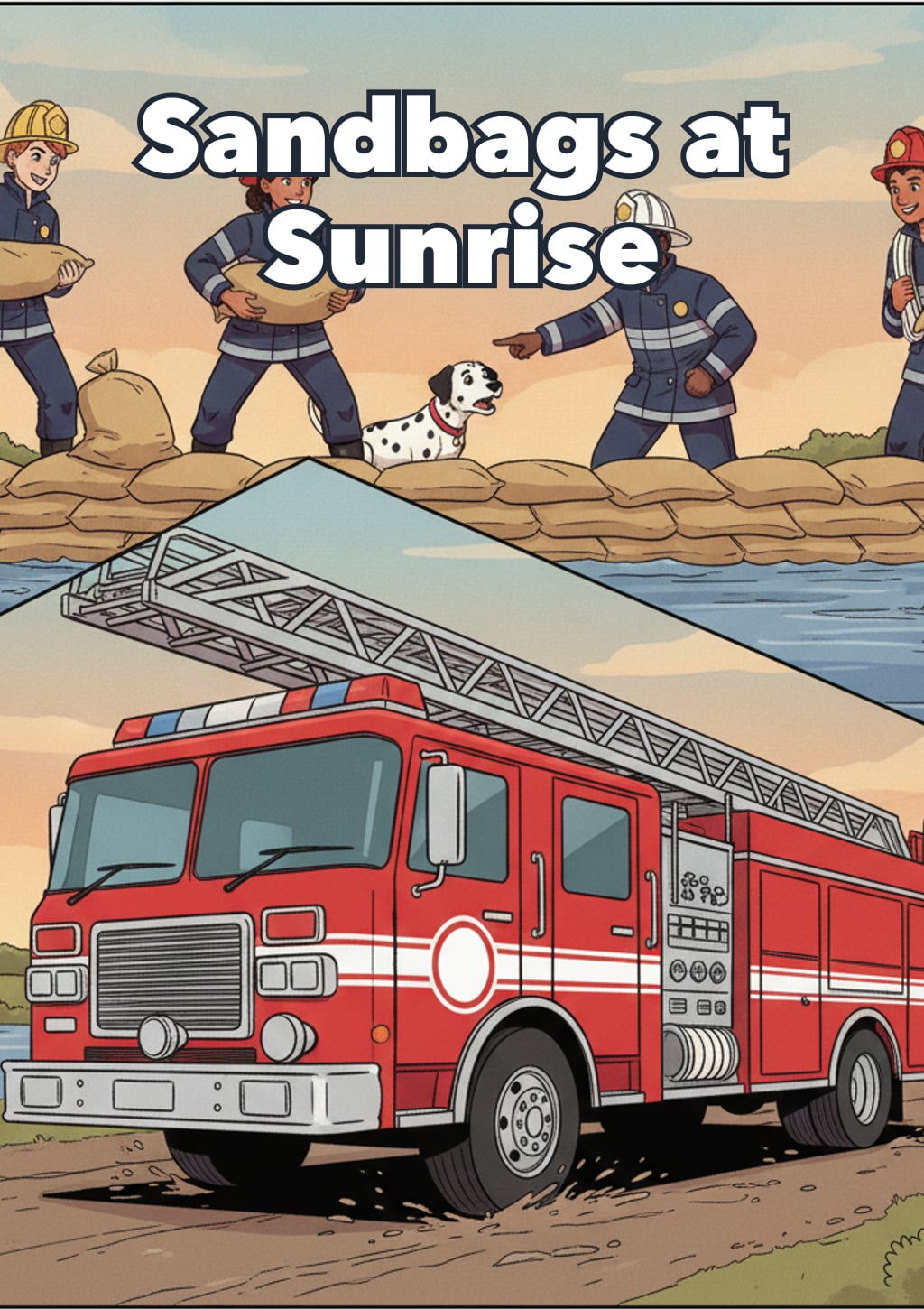 Sandbags at Sunrise — Level 8 storybook cover
