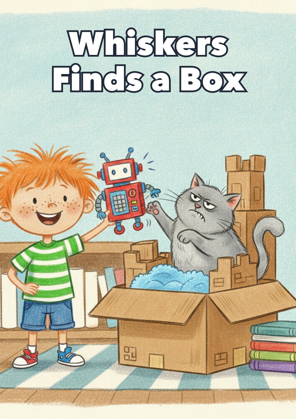 Whiskers Finds a Box — Level 3 storybook cover