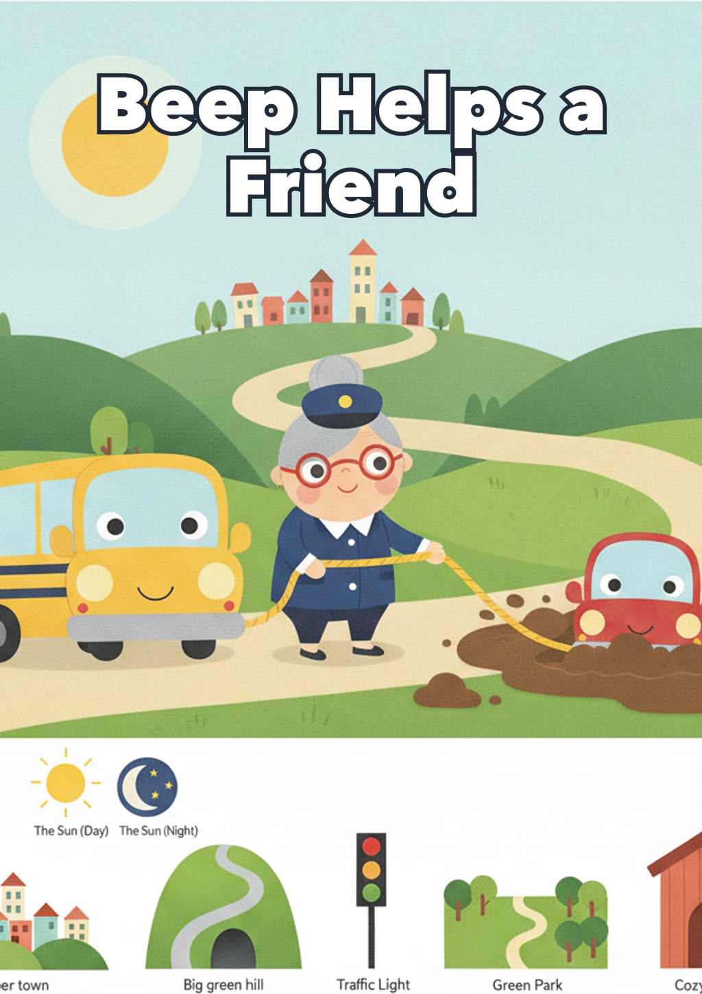 Beep Helps a Friend — Level 1 storybook cover