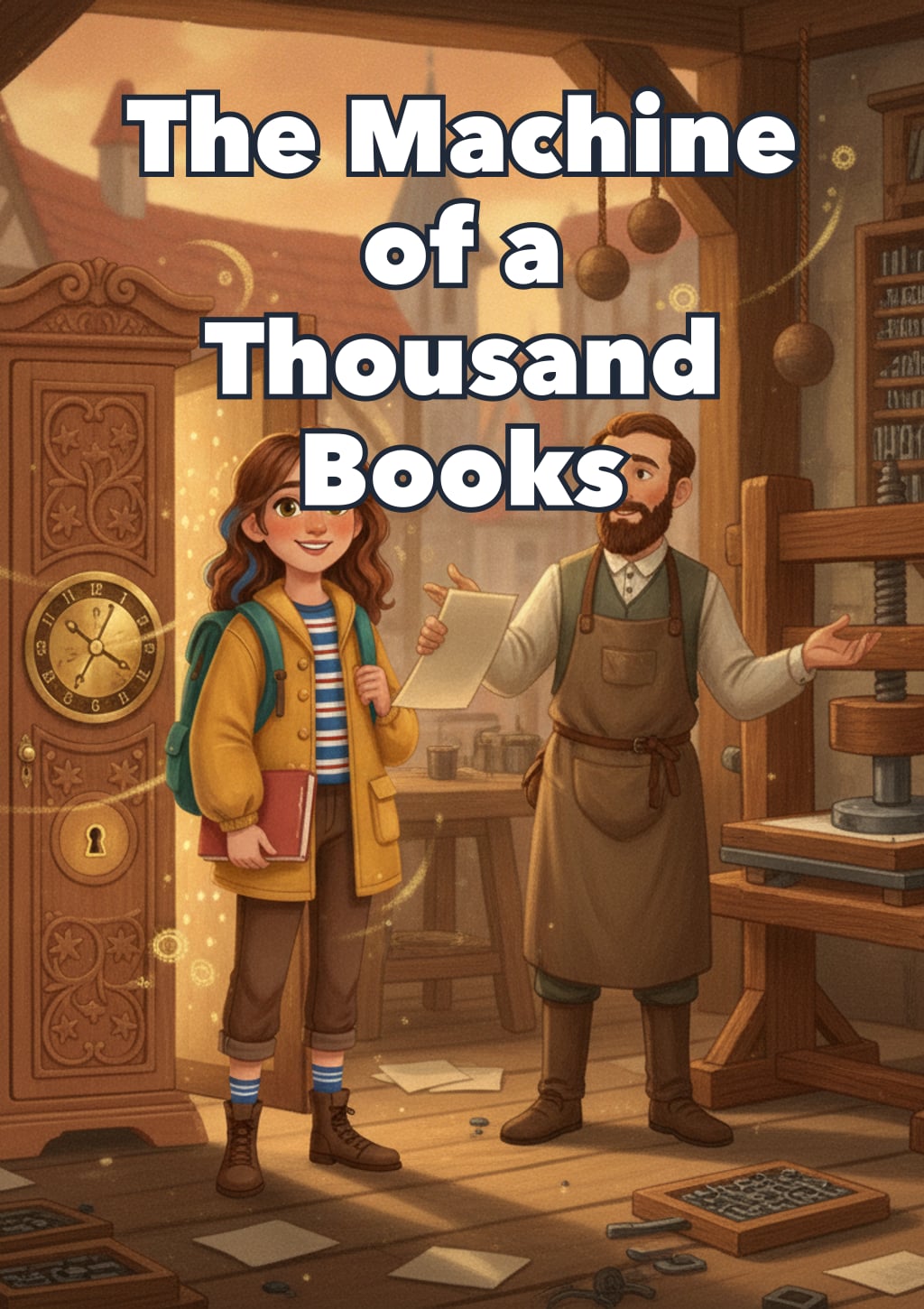 The Machine of a Thousand Books — Level 12 storybook cover